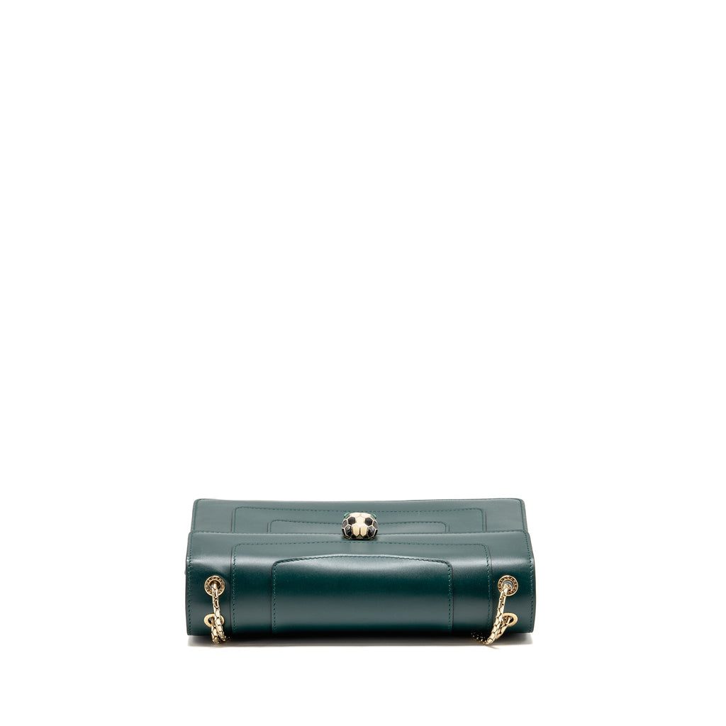 BVLGARI SERPENTI FOREVER FLAP BAG CALFSKIN GREEN LGHW