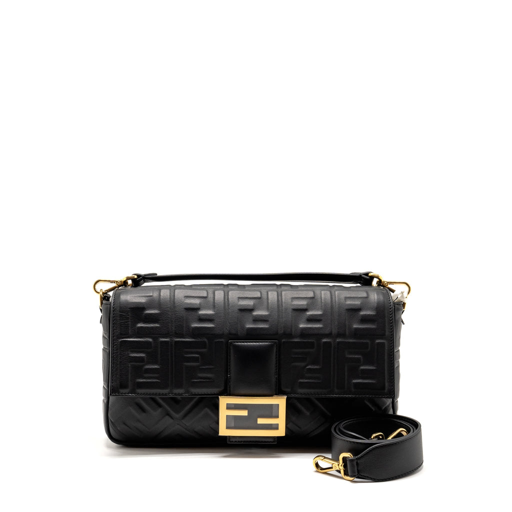 FENDI LARGE BAGUETTE BAG NAPPA BLACK GHW