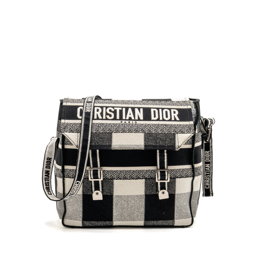 DIOR DIORCAMP MESSENGER BAG CANVAS BLACK/WHITE SHW