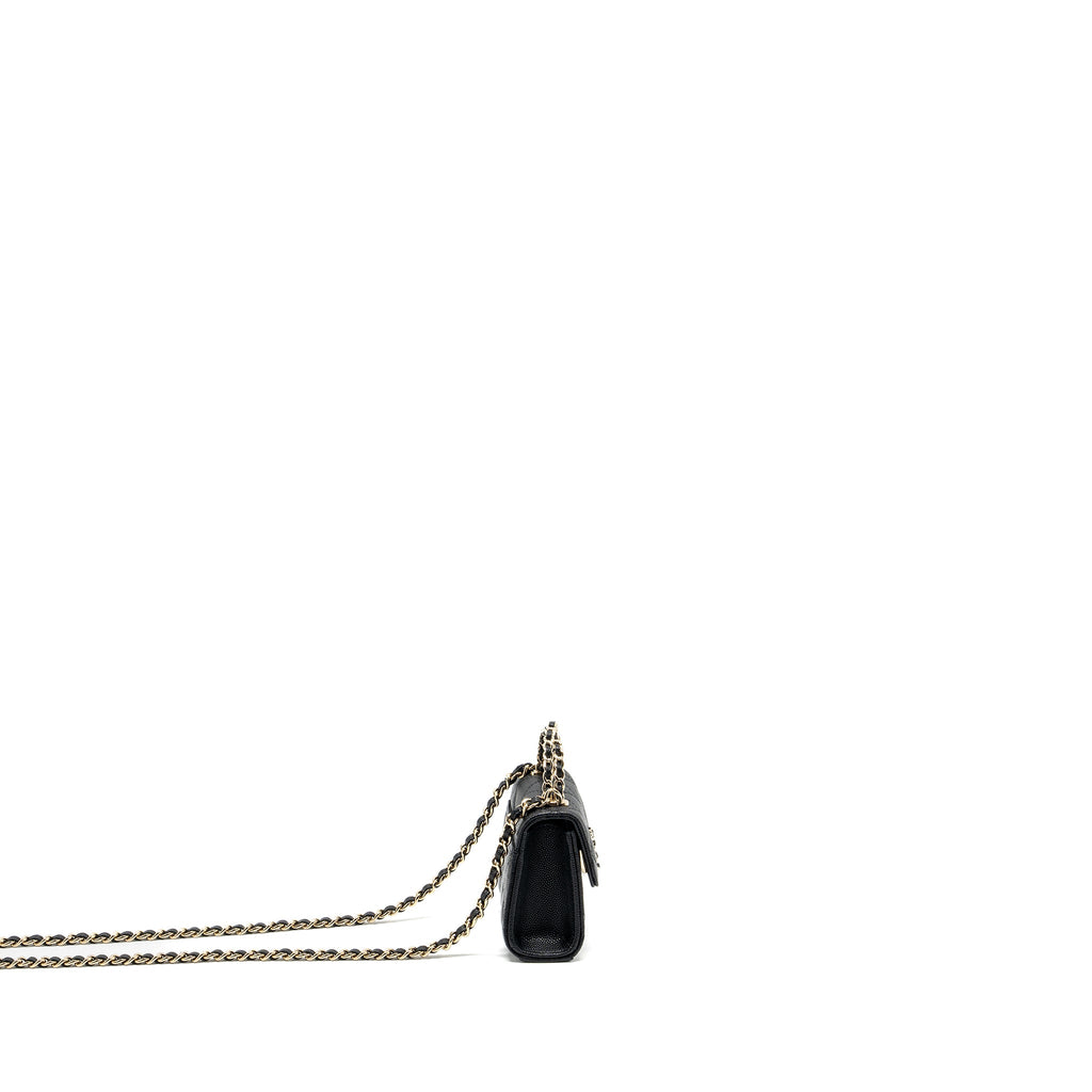 CHANEL MINI TOP HANDLE FLAP BAG CAVIAR BLACK LGHW (MICROCHIP)
