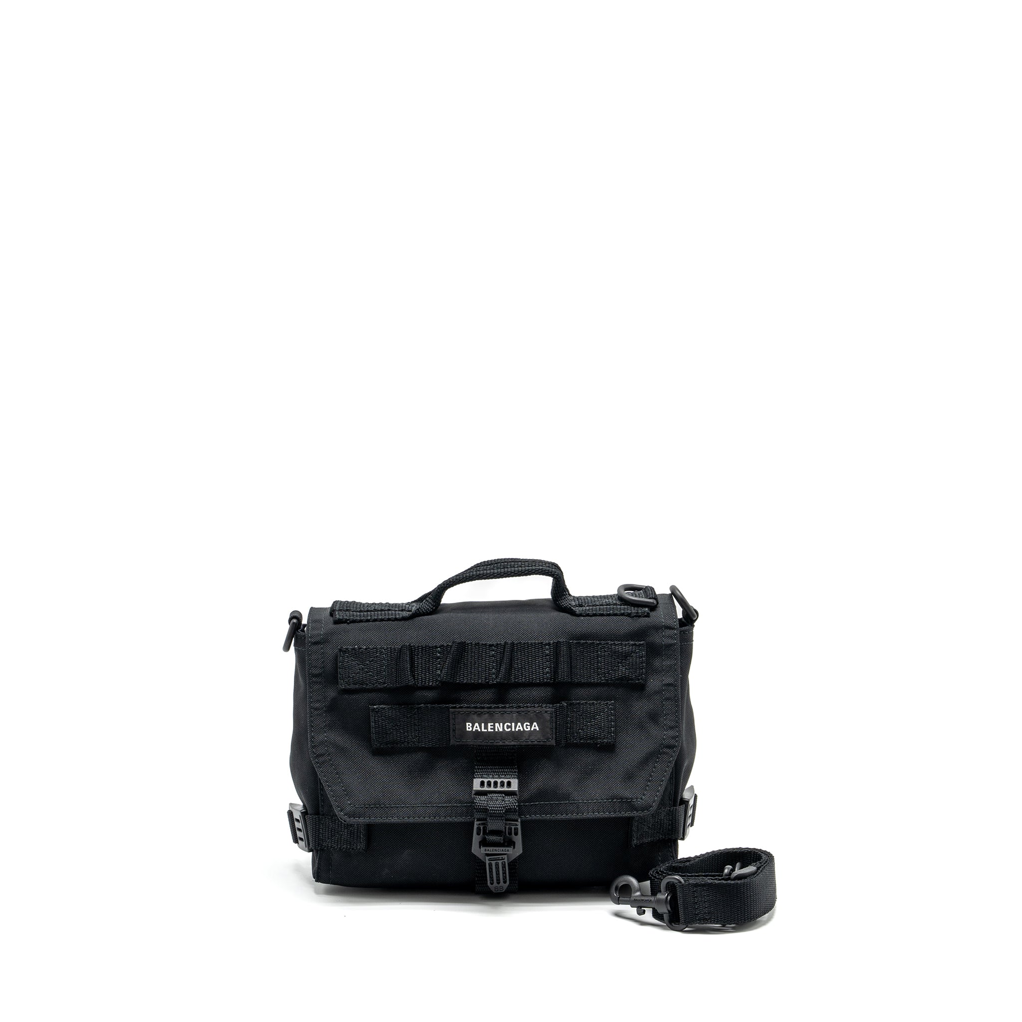 BALENCIAGA ARMY MESSENGER BAG BLACK RECYCLED NYLON BLACK/BLACK HARDWARE
