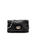 MIU MIU LARGE FLAP SHOULDER BAG LAMBSKIN BLACK SHW