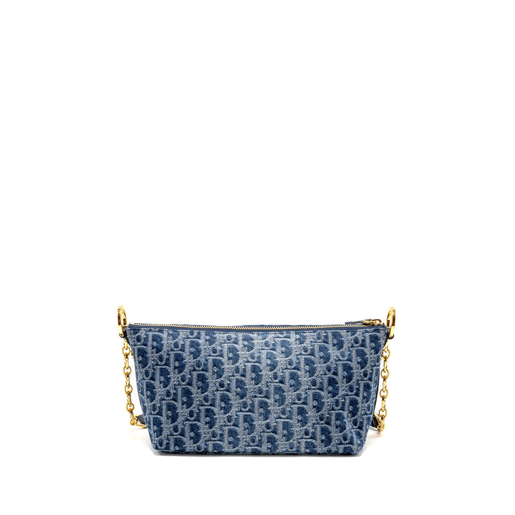DIOR DIORSTAR OBLIQUE HOBO BAG DENIM BLUE GHW