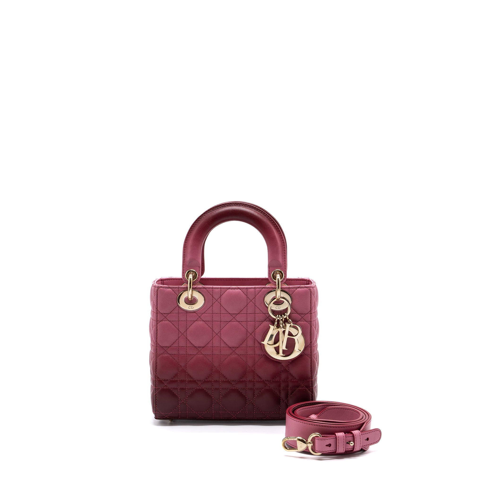 DIOR MY ABC DIOR SMALL LADY DIOR CANNAGE LAMBSKIN PINK GRADIENT LGHW