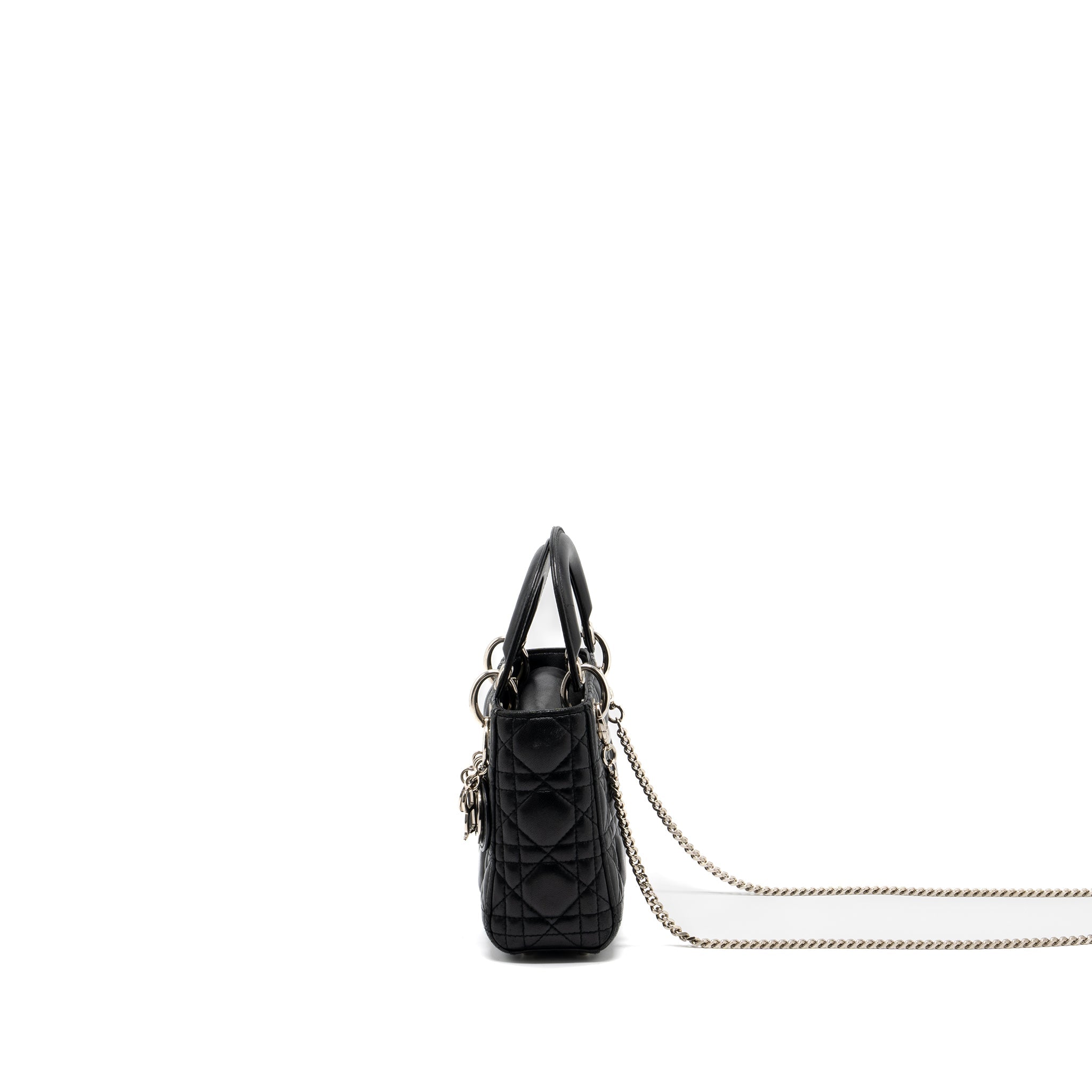 DIOR MINI LADY DIOR LAMBSKIN BLACK SHW