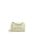 CHANEL SMALL CLASSIC DOUBLE FLAP BAG CAVIAR LIGHT GREEN LGHW (MICROCHIP)