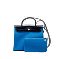 HERMES HERBAG 31 ZIP BAG CANVAS/HUNTER BLUE SHW