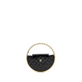 CHANEL 23K HOOP BAG PATENT LEATHER BLACK GHW (MICROCHIP)