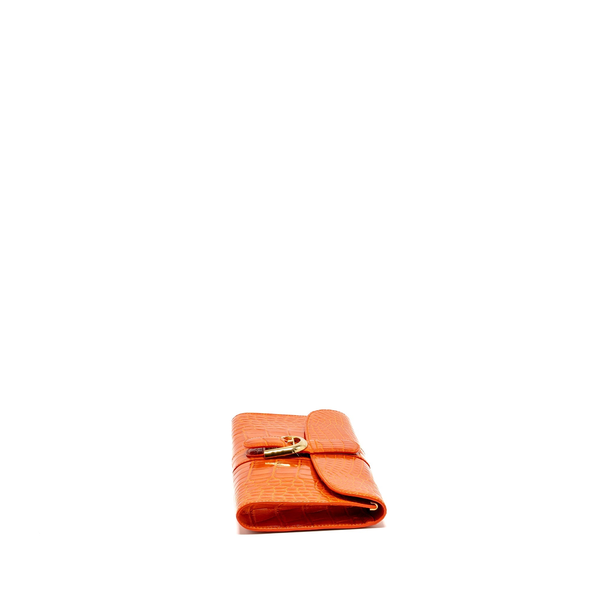 DELVAUX BRILLIANT POCHETTE ALLIGATOR PAPRIKA LGHW