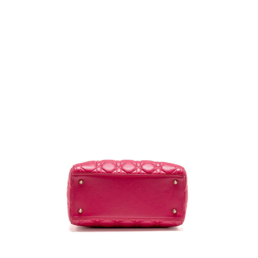 DIOR MEDIUM LADY DIOR LAMBSKIN PINK GHW