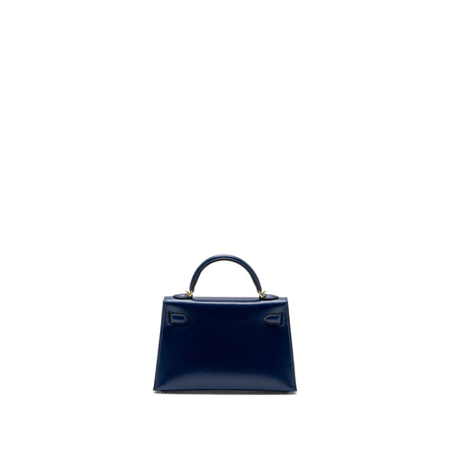 HERMES MINI KELLY II BOX CALFSKIN BLUE SAPHIR GHW