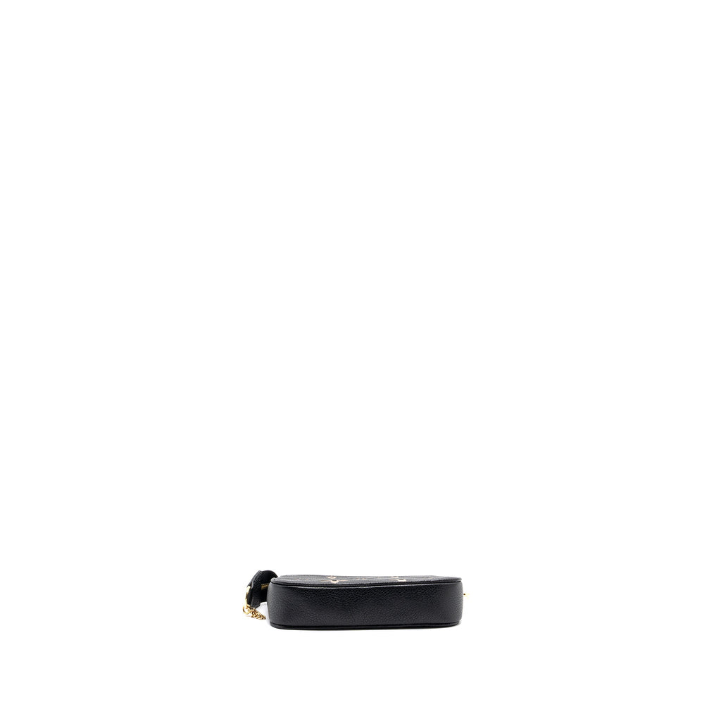 LOUIS VUITTON MINI POCHETTE ACCESSORIES MONOGRAM EMPREINTE BLACK/ BEIGE GHW
