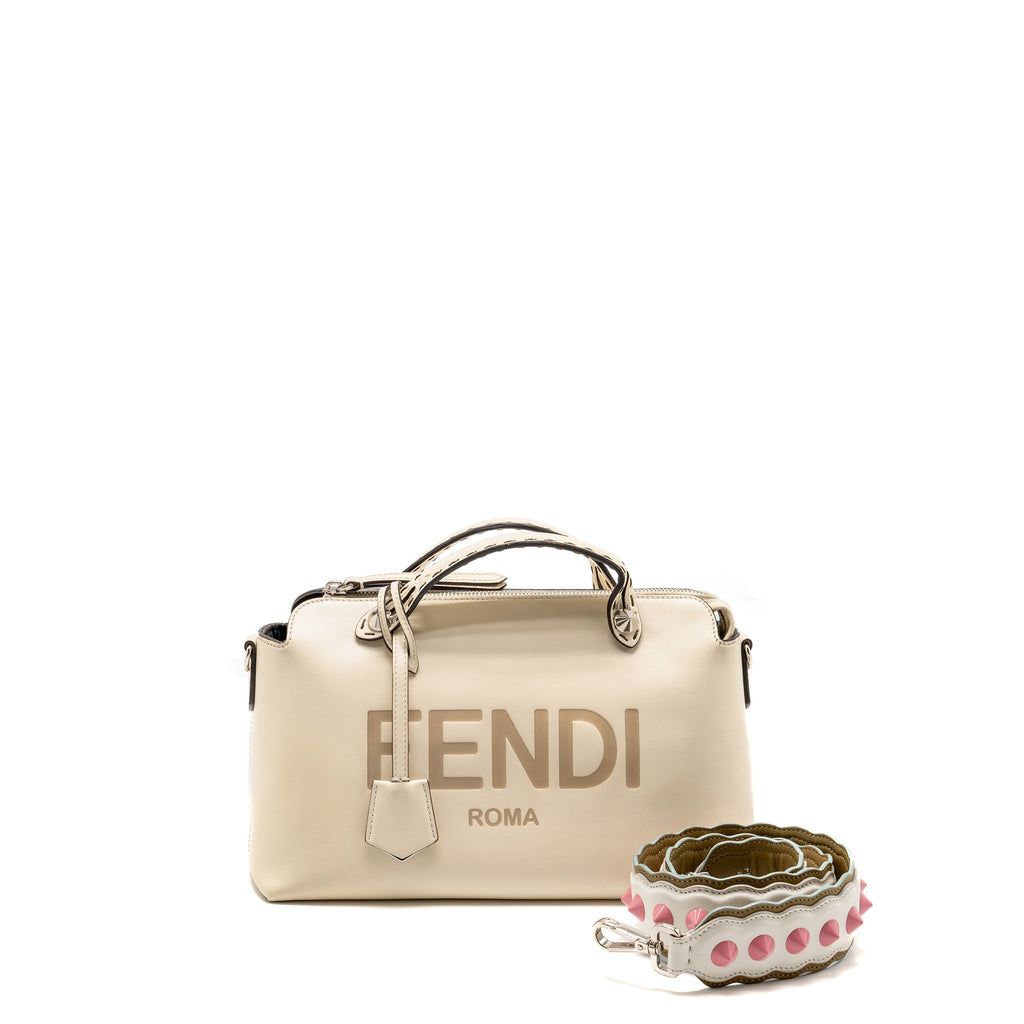 FENDI BY THE WAY BOSTON BAG CALFSKIN LIGHT BEIGE SHW