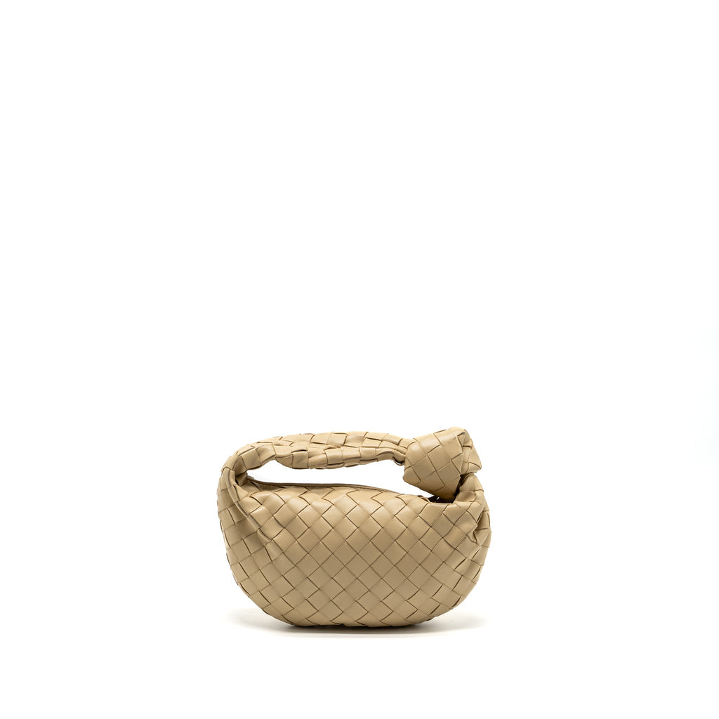BOTTEGA VENETA MINI JODIE LAMBSKIN BEIGE GHW