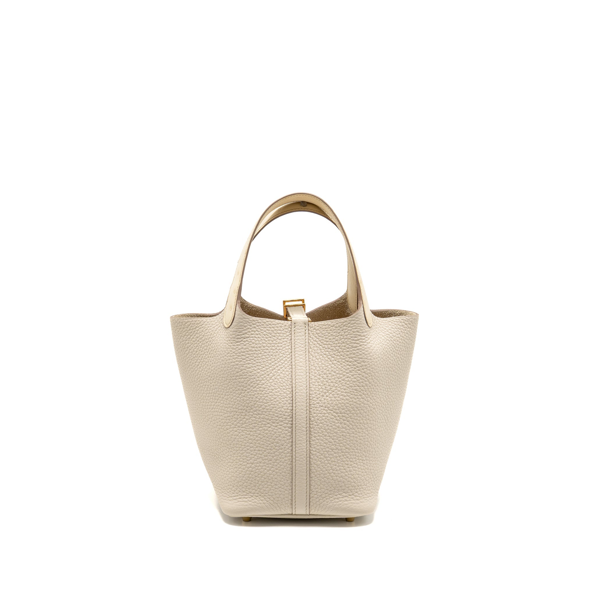 HERMES PICOTIN 18 TOUCH LOCK BAG CLEMENCE / OSTRICH BETON GHW