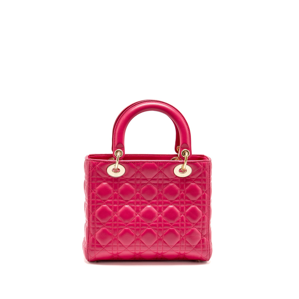 DIOR MEDIUM LADY DIOR LAMBSKIN PINK GHW