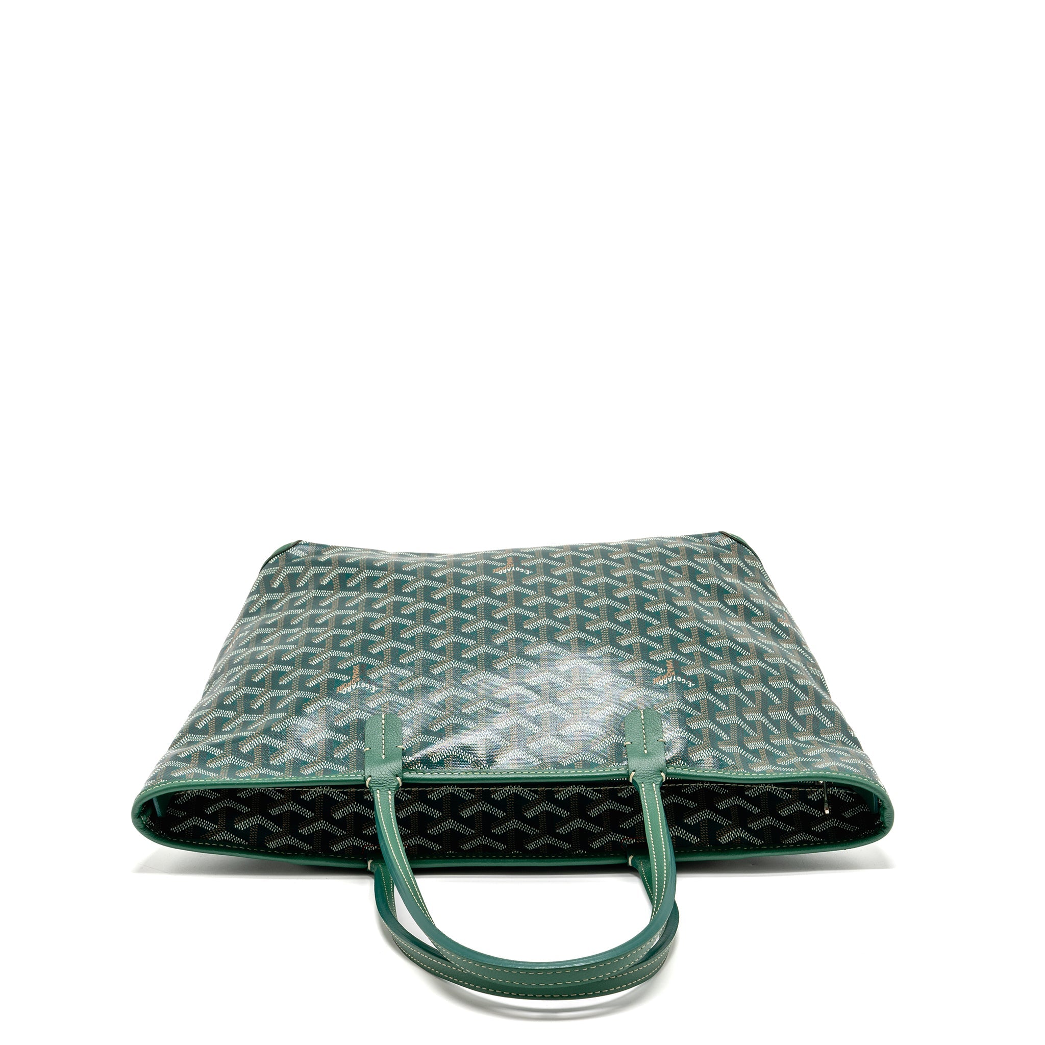 GOYARD ARTOIS PM HANDBAG GOYARDINE CANVAS/CALFSKIN GREEN SHW