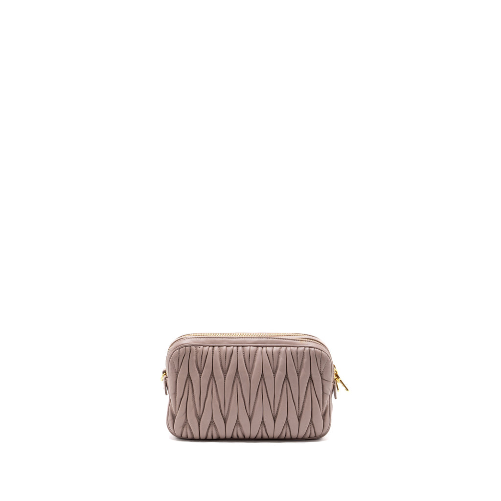 MIU MIU CAMERA CROSSBODY BAG NAPPA DUSTY PINK GHW