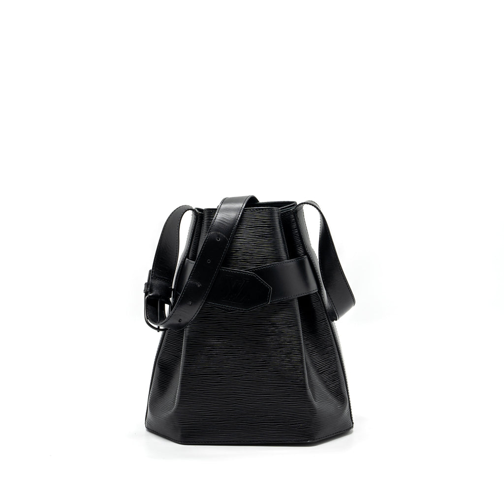 LOUIS VUITTON VINTAGE SAC SEAU BUCKET CROSSBODY BADGE EPI BLACK SHW