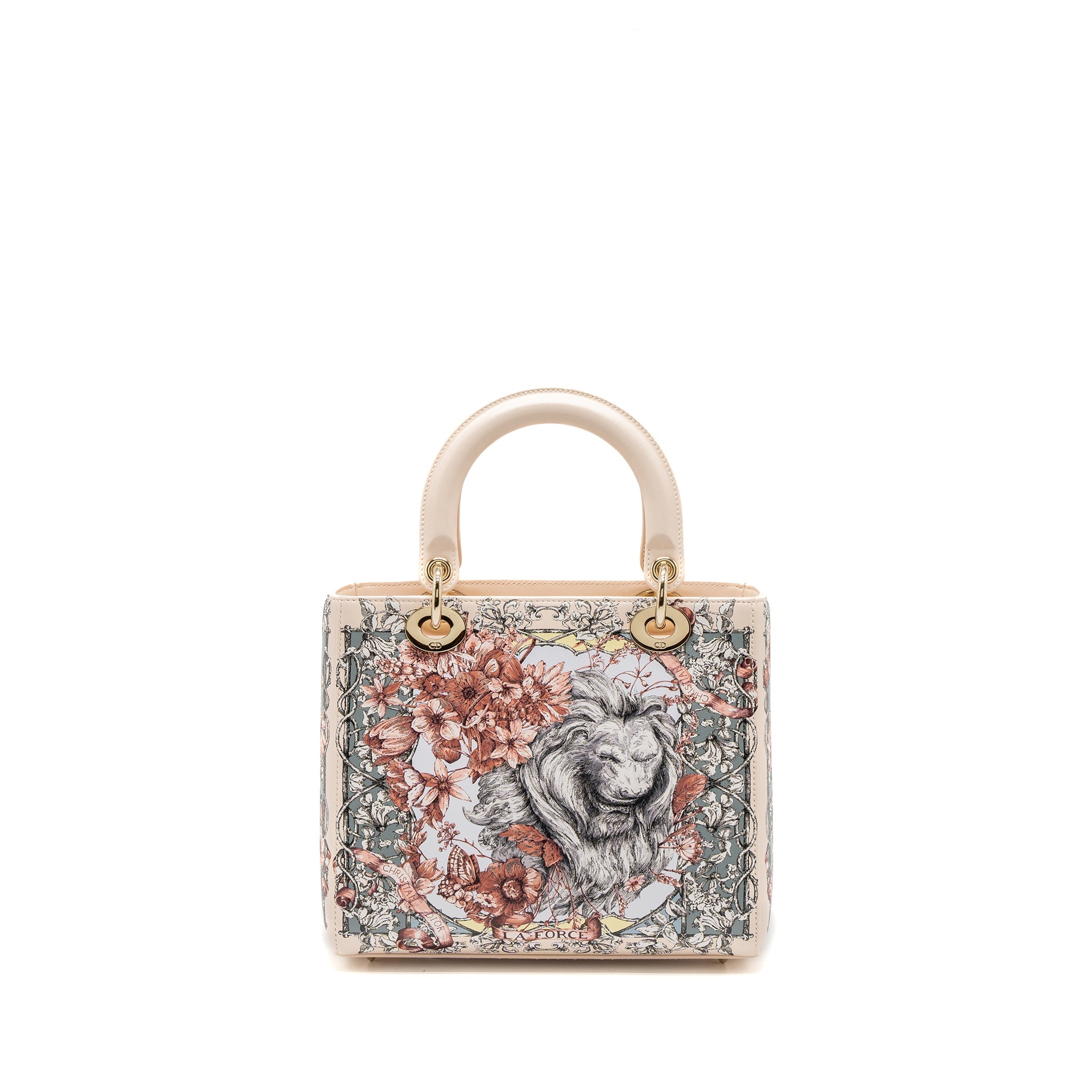 DIOR MEDIUM LADY DIOR BAG LIMITED EDITION CALFSKIN PINK/MULTICOLOUR LGHW