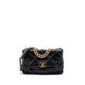 CHANEL MEDIUM 19 BAG GOATSKIN BLACK MULTICOLOUR HARDWARE