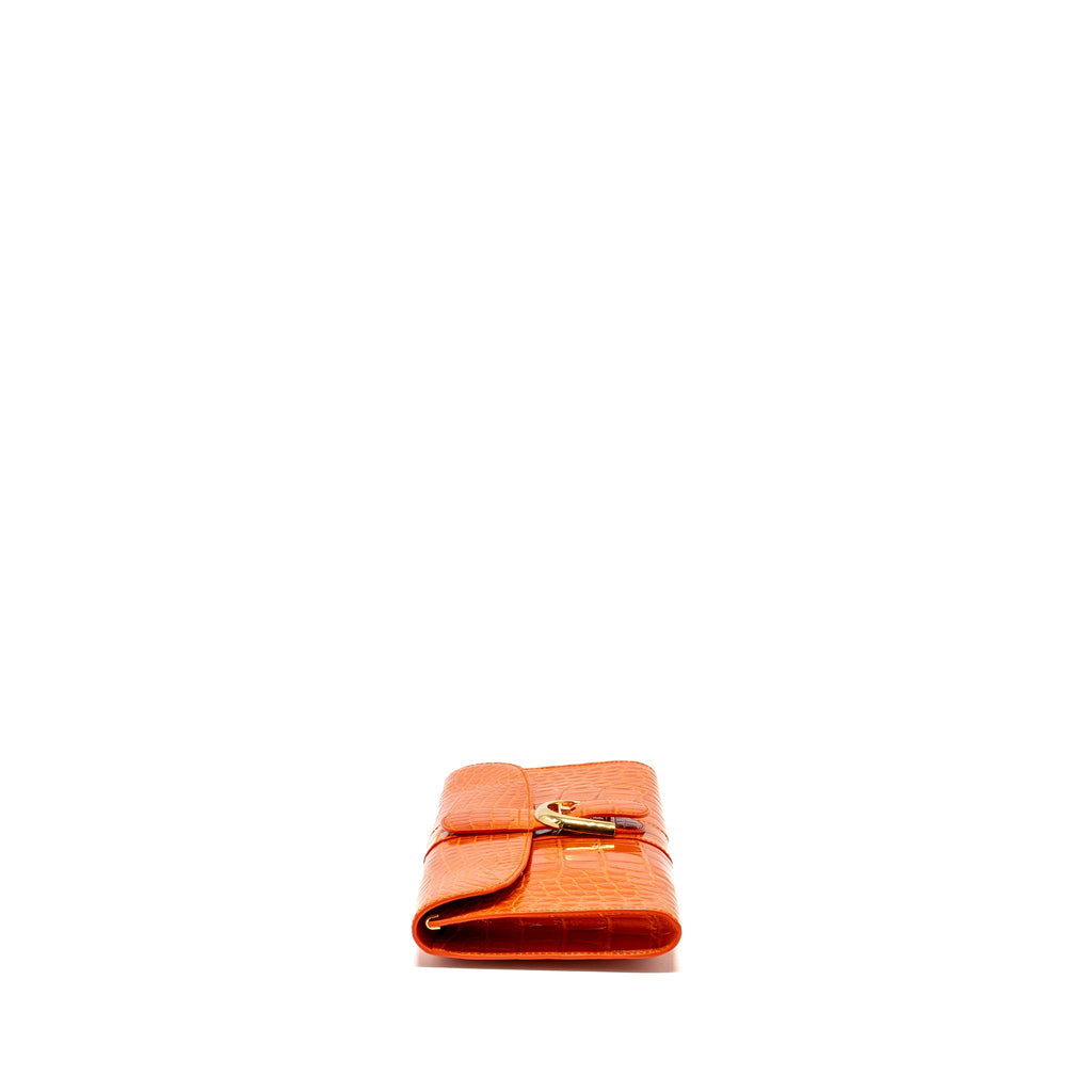 DELVAUX BRILLIANT POCHETTE ALLIGATOR PAPRIKA LGHW