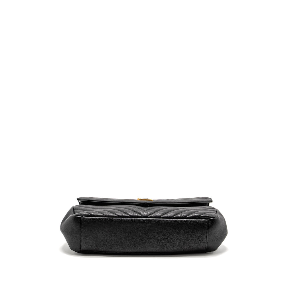 SAINT LAURENT/YSL LARGE COLLEGE BAG MATELASSE LEATHER BLACK GHW