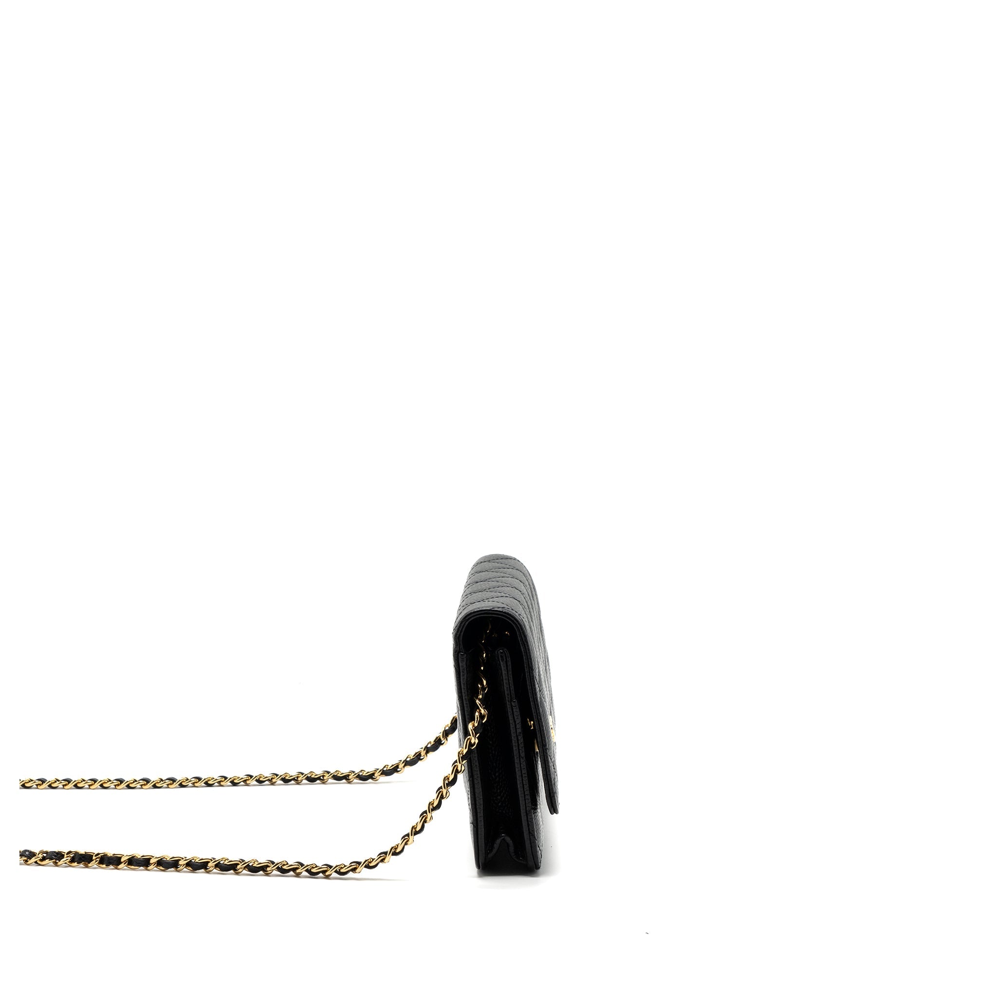 CHANEL CLASSIC WALLET ON CHAIN CAVIAR BLACK GHW