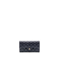 CHANEL CLASSIC LONG FLAP WALLET CAVIAR NAVY LGHW