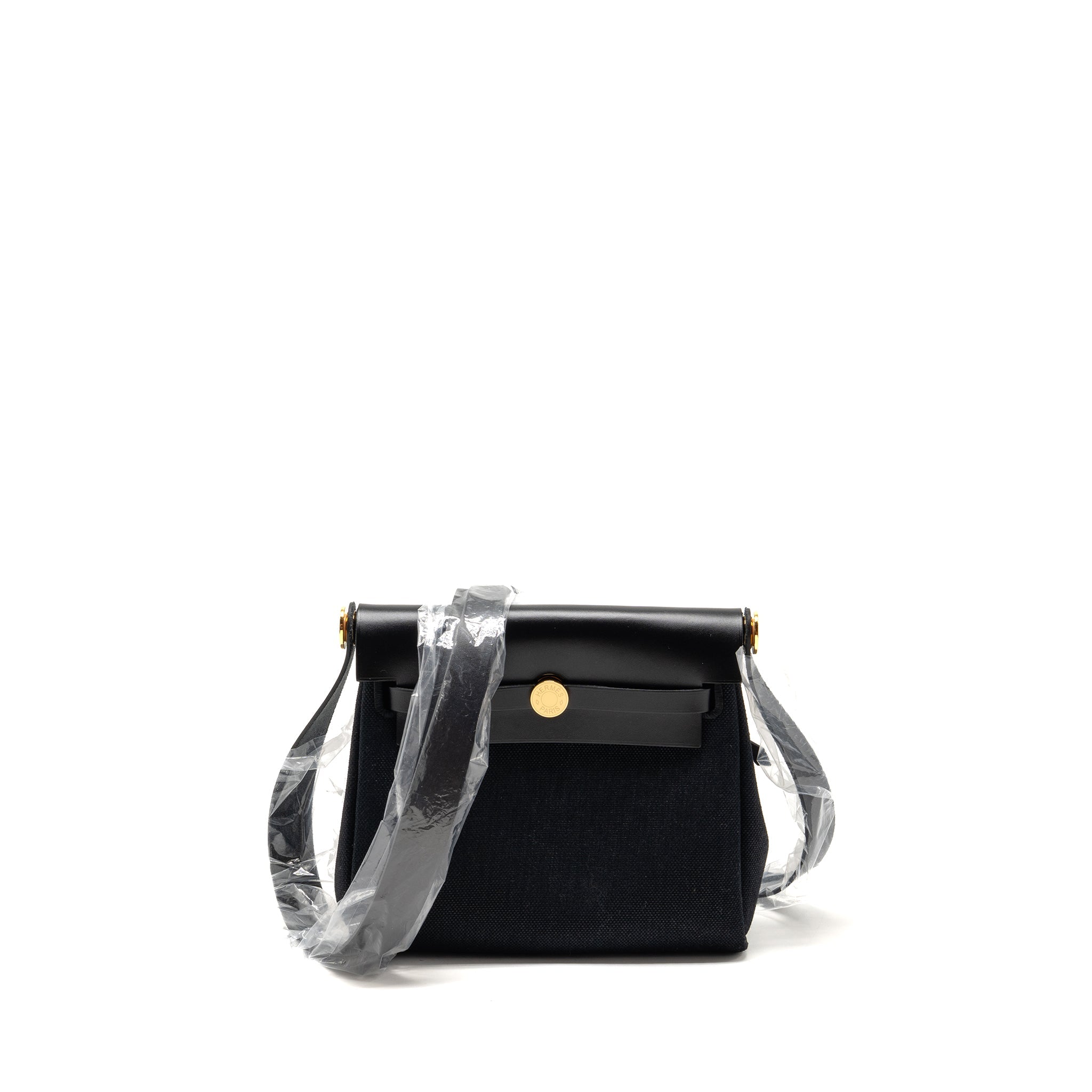 HERMES HERBAG MINI CANVAS / HUNTER BLACK GHW