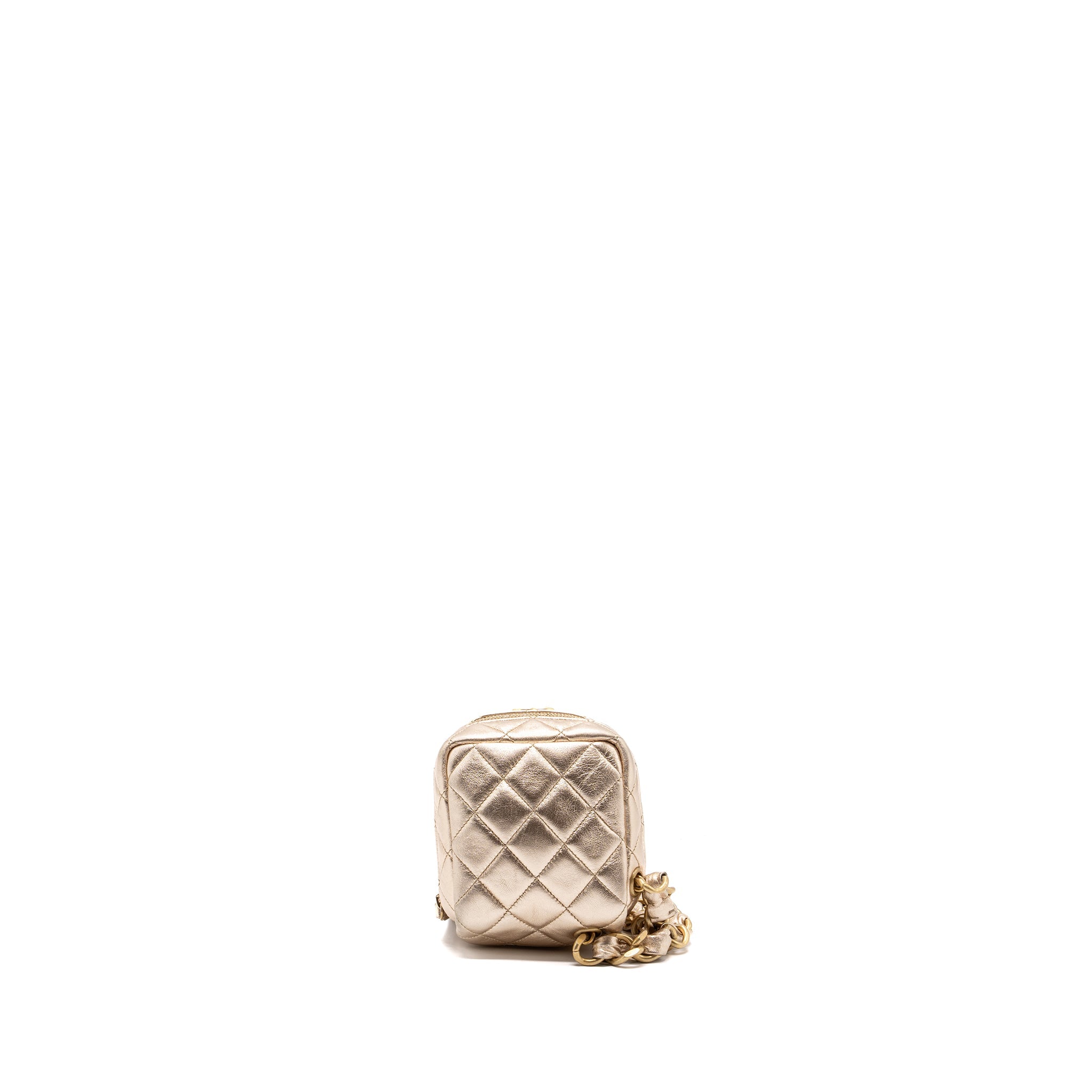 CHANEL 22S DICE PURSE WITH CHAIN LAMBSKIN GOLD BRUSHED GHW