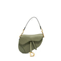 DIOR MEDIUM SADDLE BAG GRAINED CALFSKIN GREEN GHW