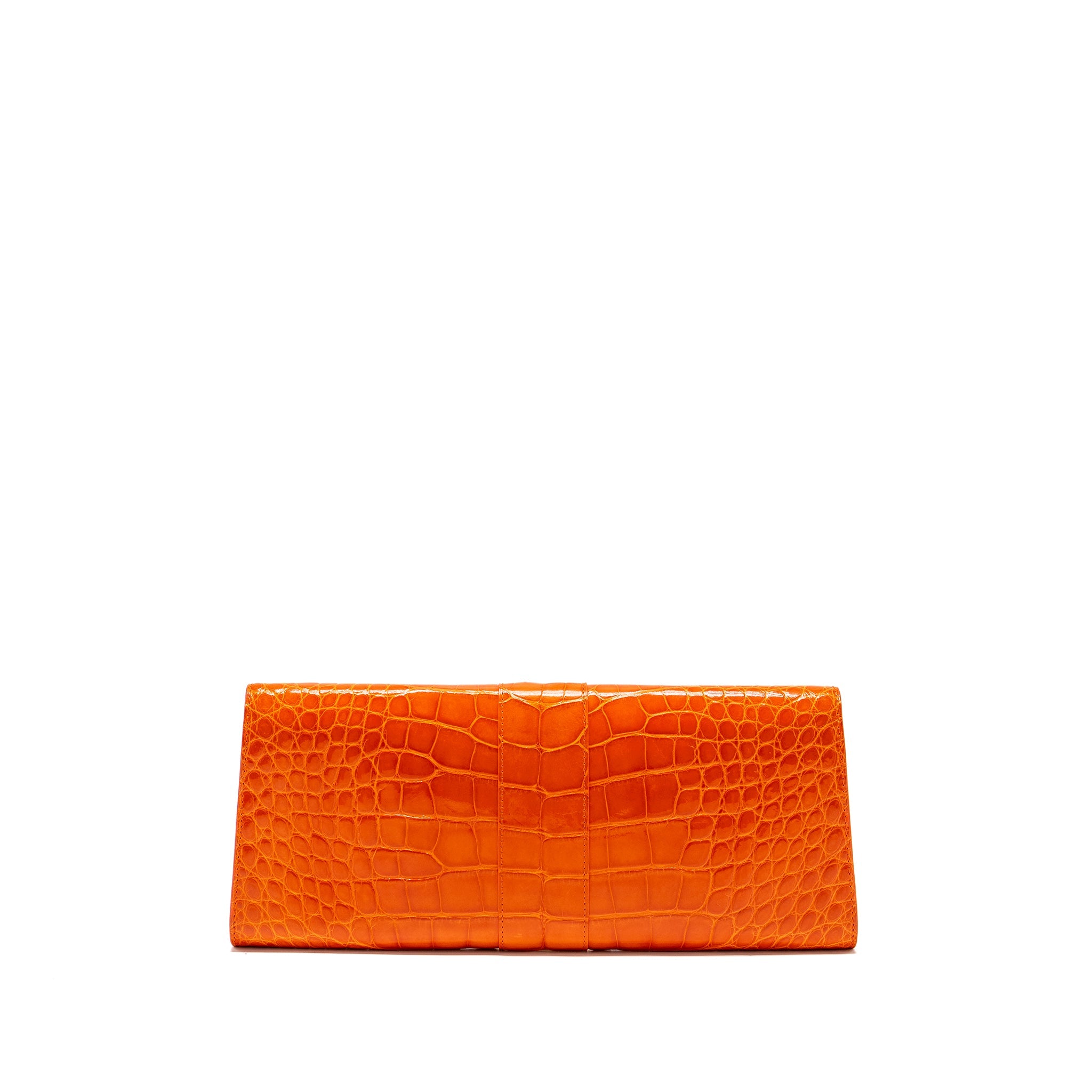 DELVAUX BRILLIANT POCHETTE ALLIGATOR PAPRIKA LGHW