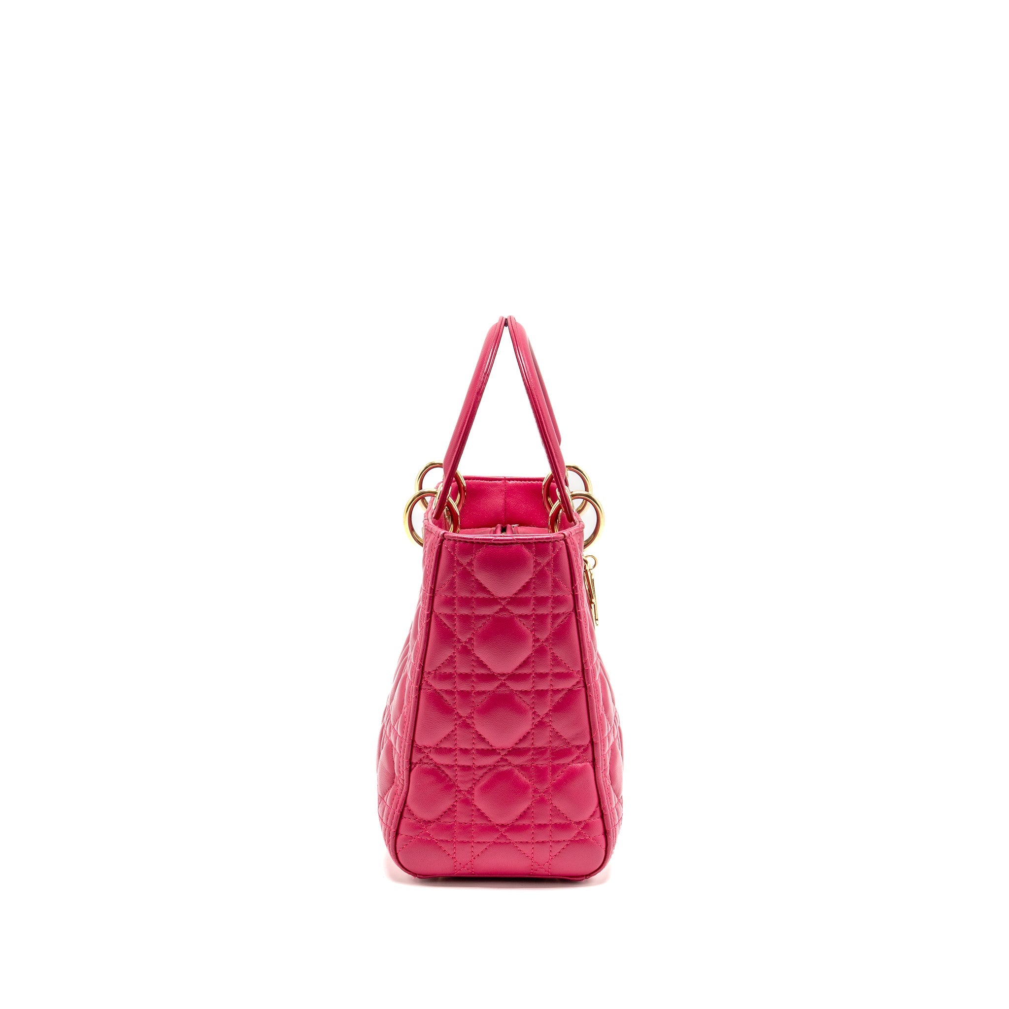DIOR MEDIUM LADY DIOR LAMBSKIN PINK GHW
