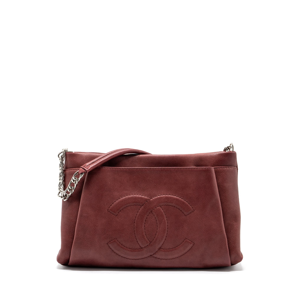CHANEL TOTE BAG GRAIN CALFSKIN RED SHW