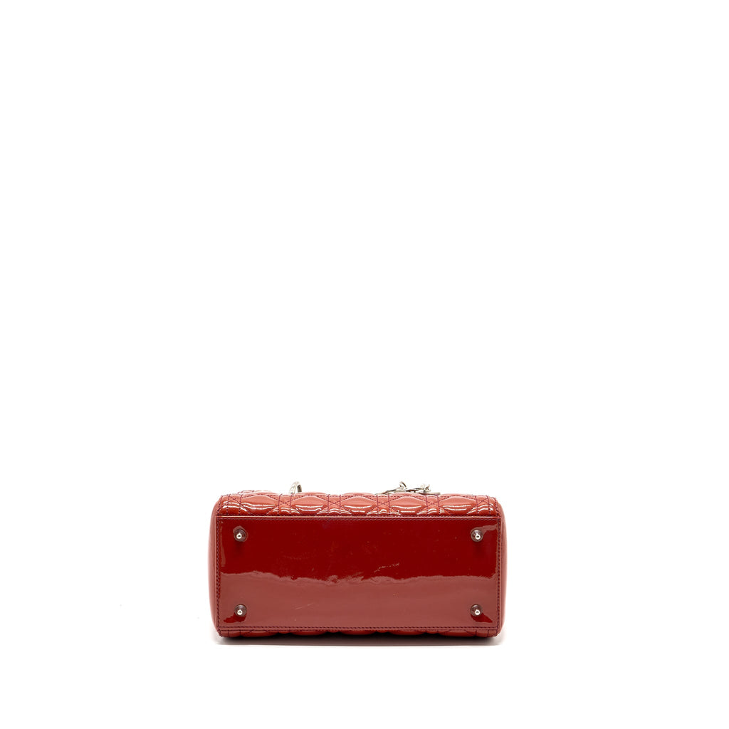 DIOR MEDIUM LADY DIOR PATENT DARK PINK SHW