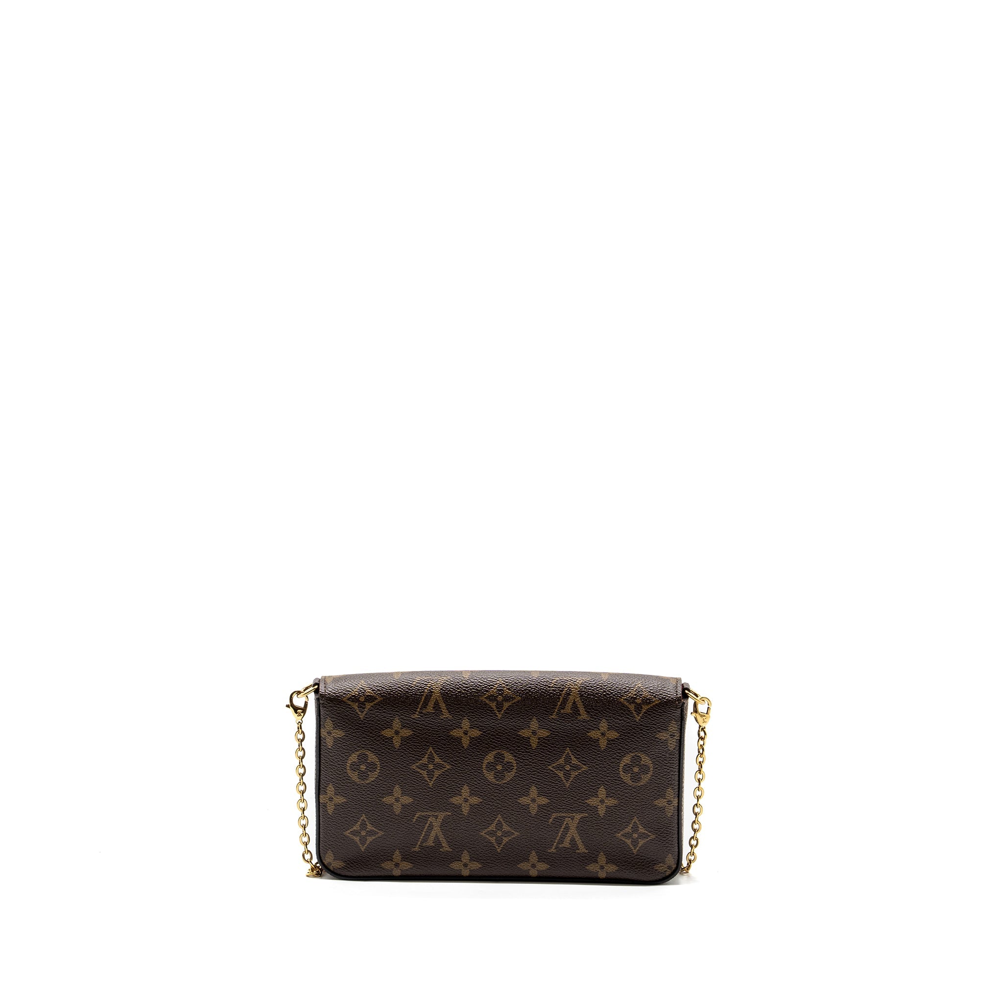 LOUIS VUITTON FELICIE POCHETTE MONOGRAM CANVAS / RED GHW