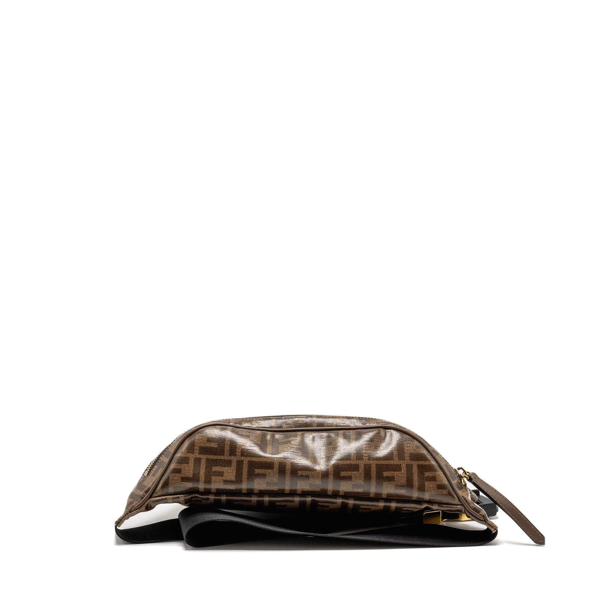 FENDI ROMA FENDI WAIST BAG CANVAS BROWN GHW
