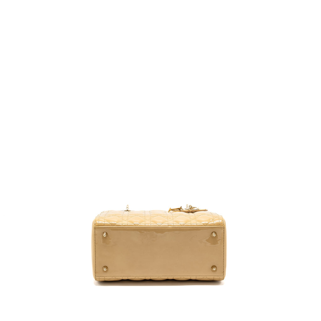 DIOR MEDIUM LADY DIOR PATENT BEIGE GHW