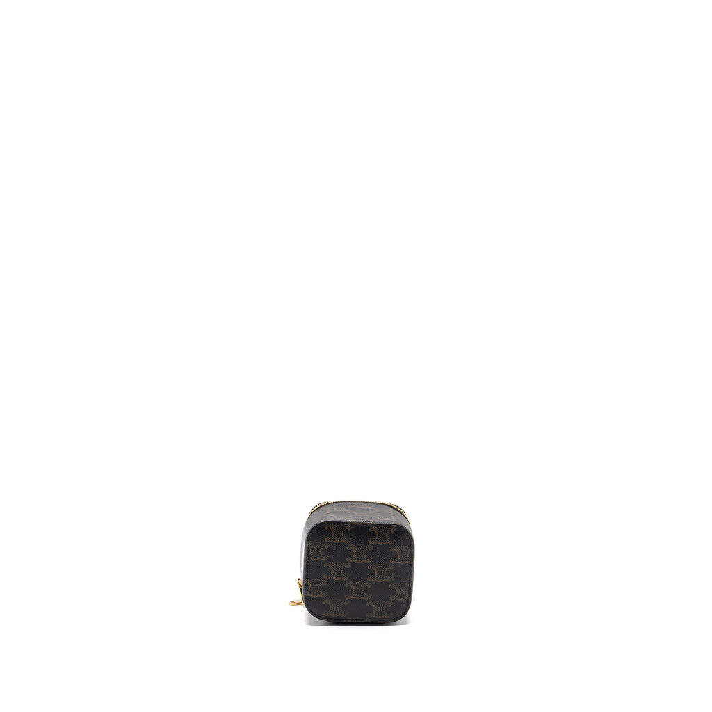 CELINE MINI VANITY CASE TRIOMPHE CANVAS/CALFSKIN TAN GHW