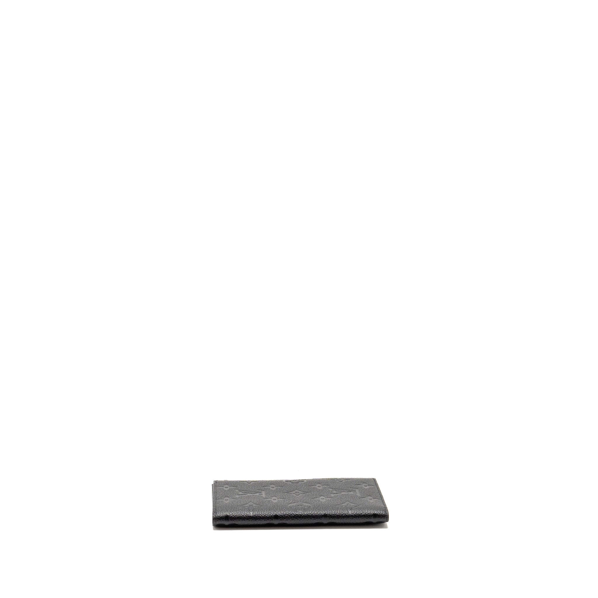 LOUIS VUITTON PASSPORT COVER MONOGRAM EMPREINTE LEATHER BLACK