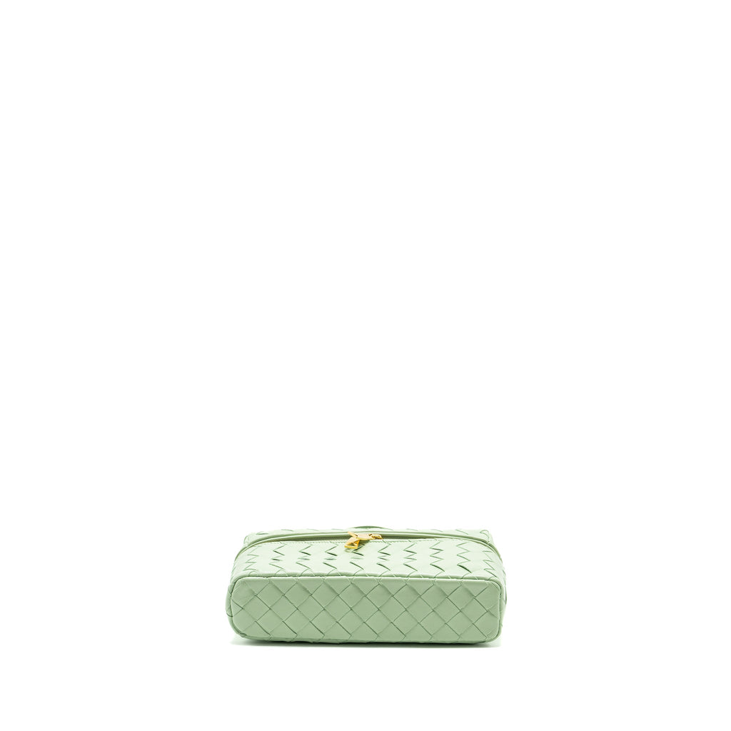 BOTTEGA VENETA BANG BANG VANITY CASE CALFSKIN LIGHT GREEN GHW