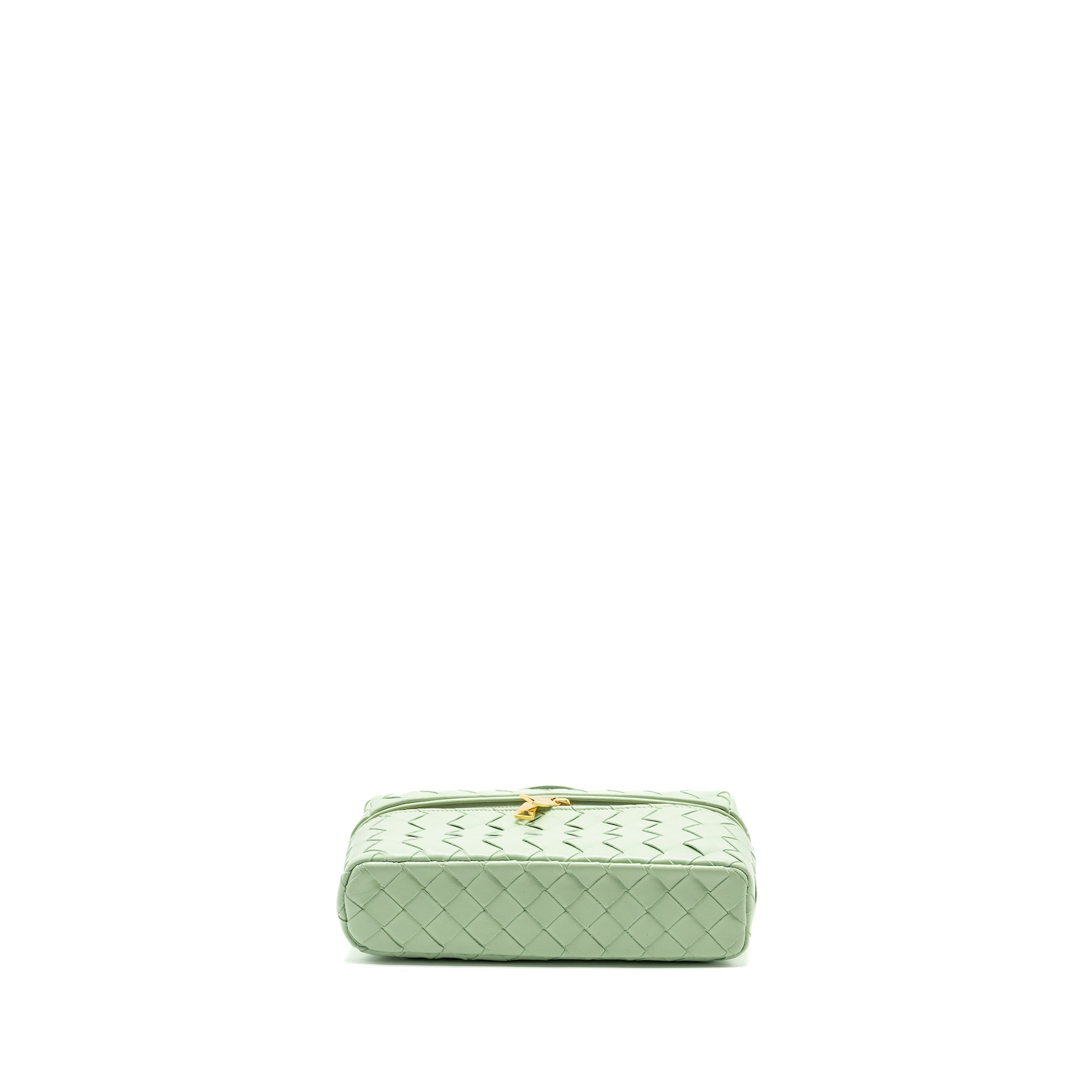 BOTTEGA VENETA BANG BANG VANITY CASE CALFSKIN LIGHT GREEN GHW