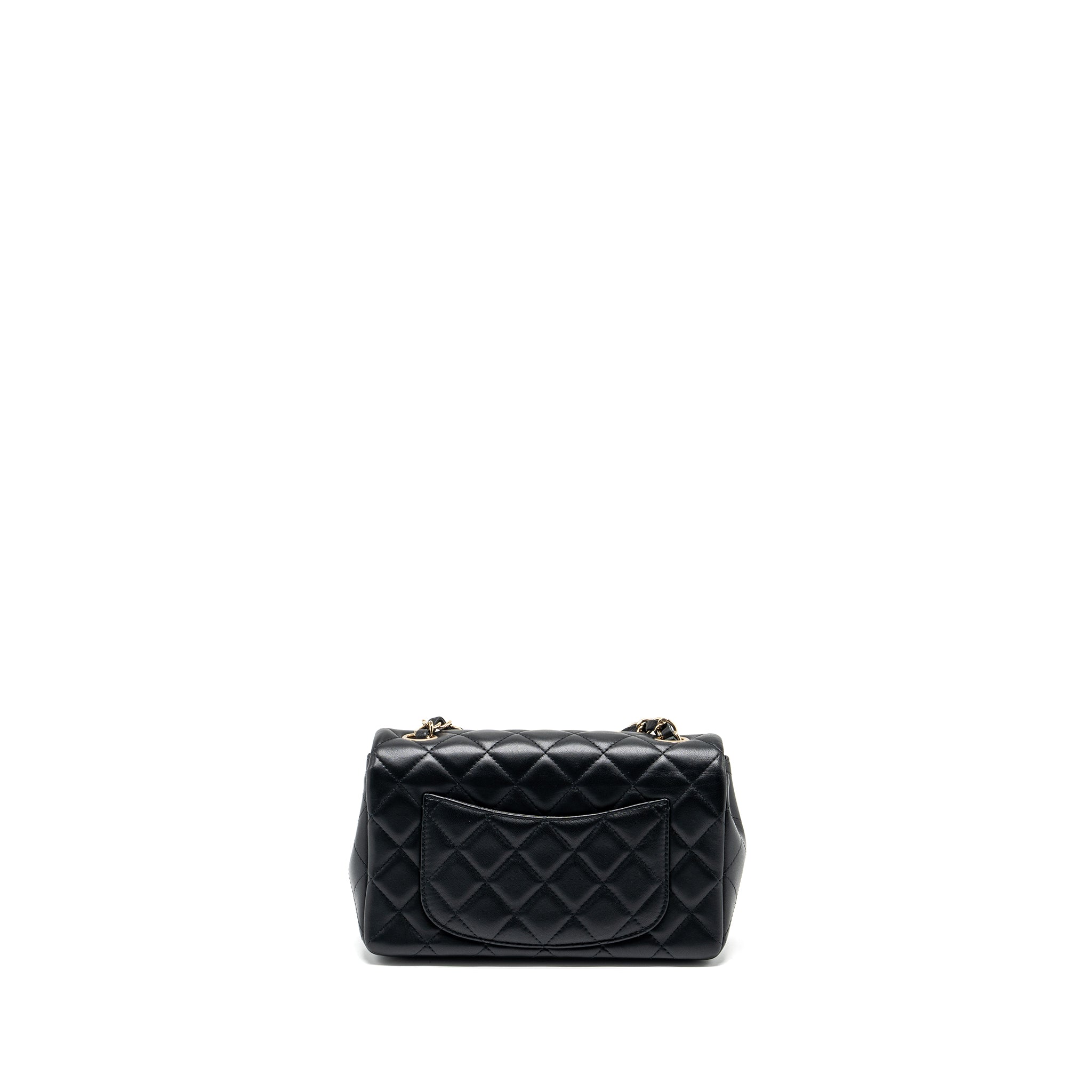 CHANEL MINI RECTANGULAR FLAP BAG LAMBSKIN BLACK LGHW