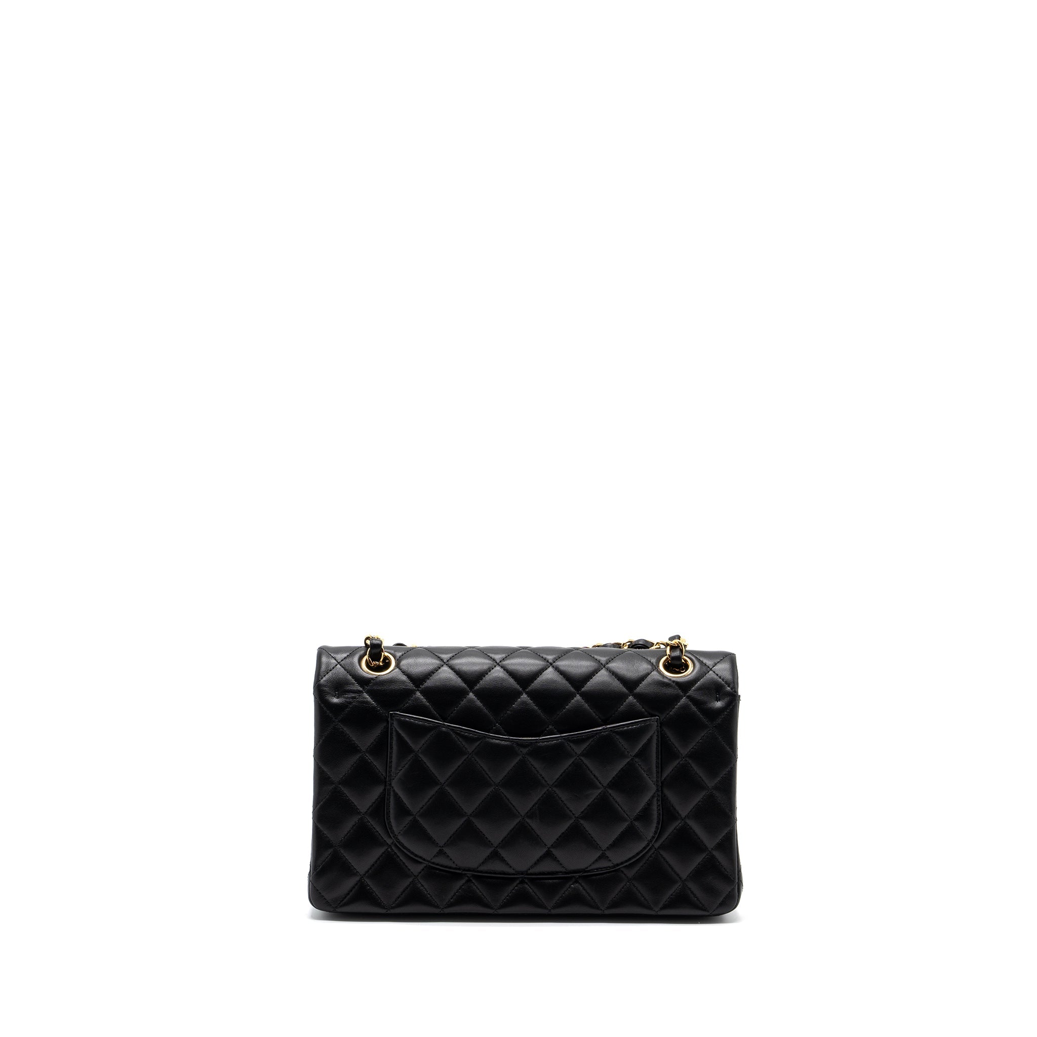 CHANEL MEDIUM CLASSIC FLAP BAG LAMBSKIN BLACK GHW