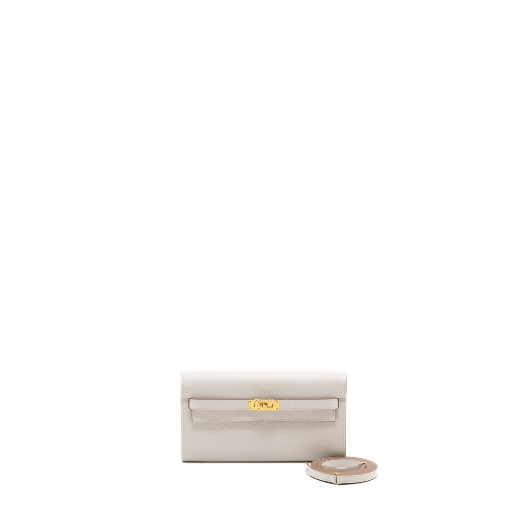 HERMES CLASSIC KELLY TO GO EPSOM GRIS PALE GHW