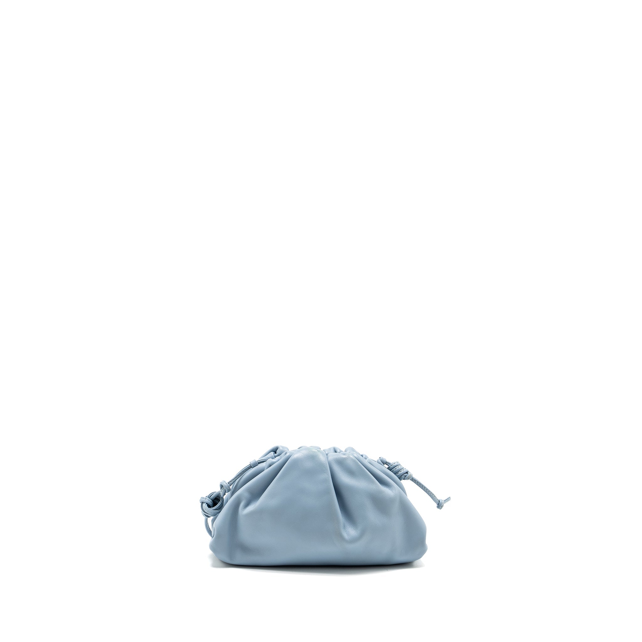 BOTTEGA VENETA MINI POUCH CALFSKIN BLUE GHW