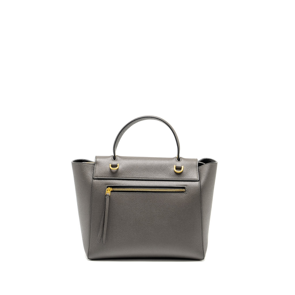 CELINE MINI BELT BAG GRAINED CALFSKIN GREY GHW