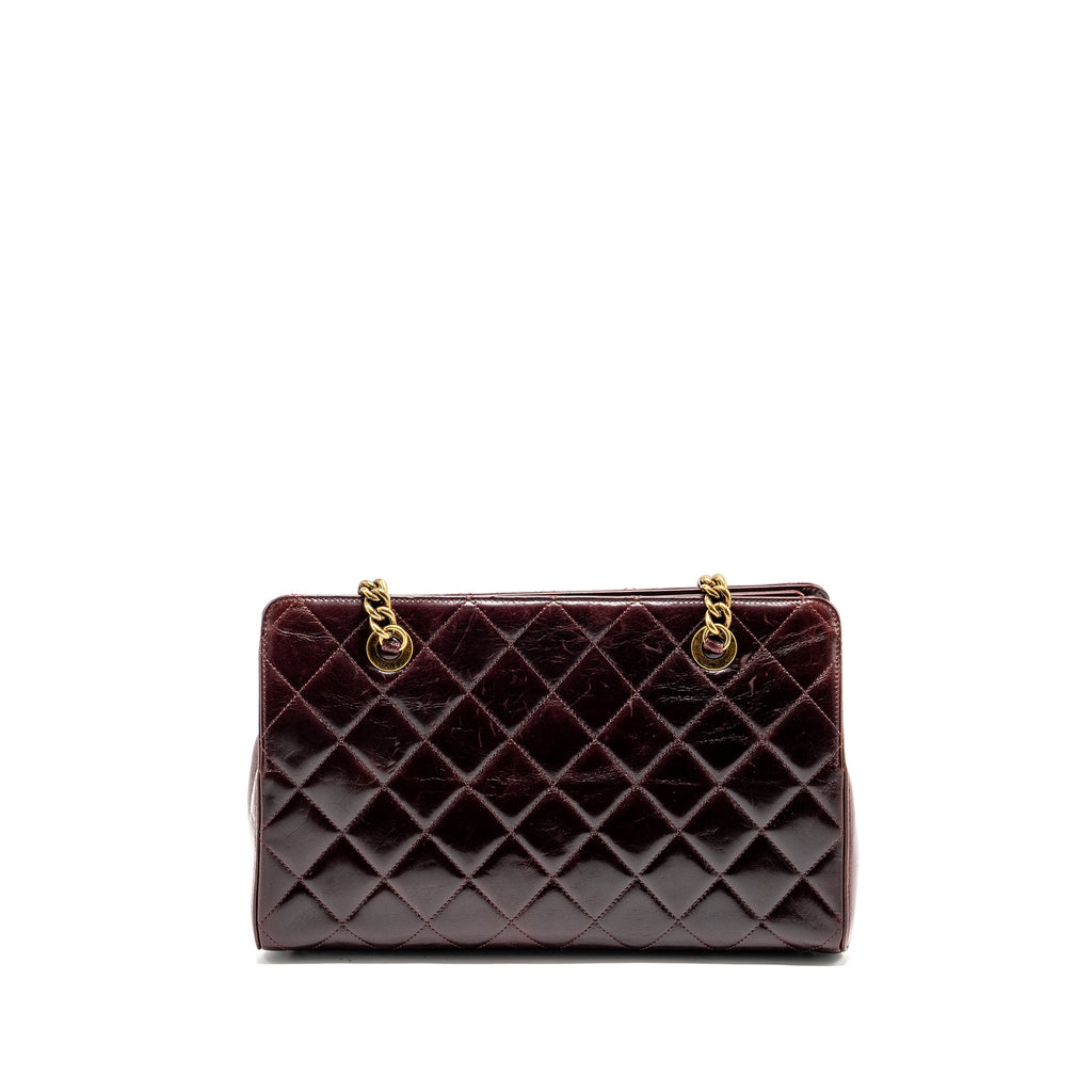 CHANEL PERFECT EDGE TOTE BAG CALFSKIN BURGUNDY GHW