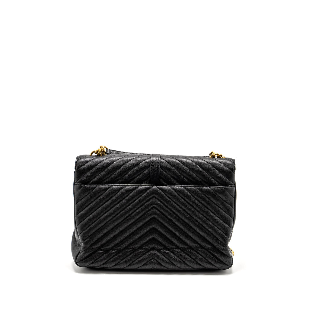 SAINT LAURENT/YSL LARGE COLLEGE BAG MATELASSE LEATHER BLACK GHW